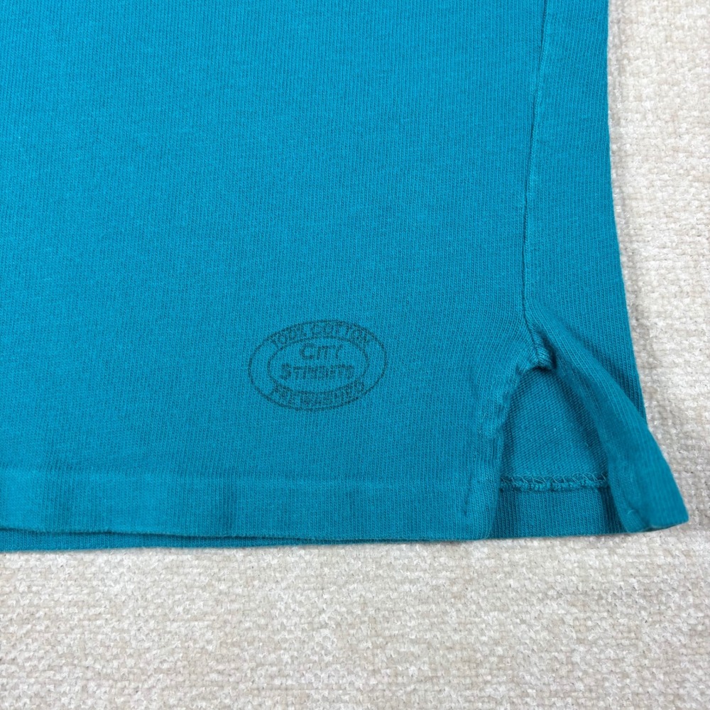 Vintage City Streets Rugby Shirt Mens XL Teal White Colorblock Stripe USA Cotton - Picture 3 of 8